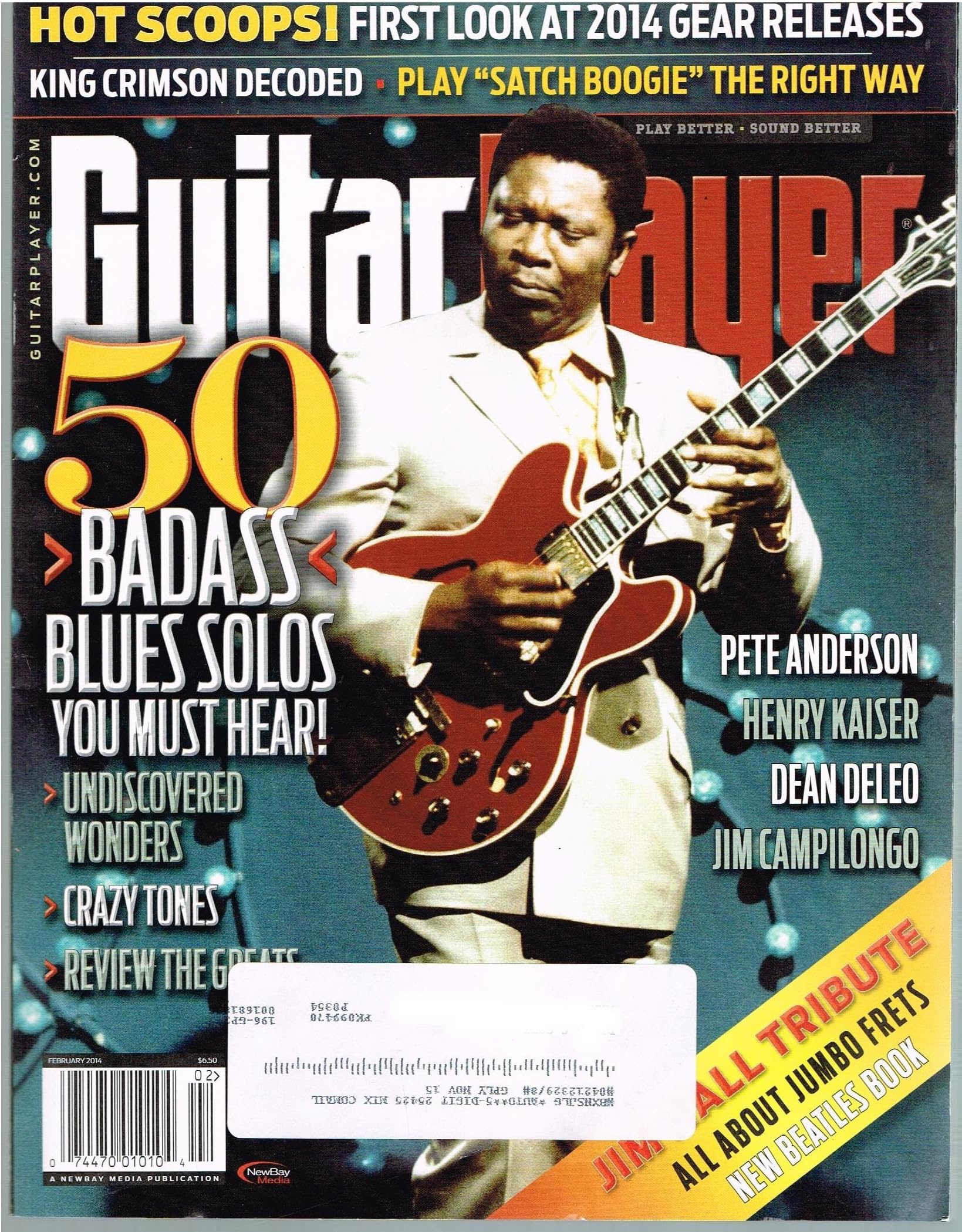 Guitar Player Magazine (February 2014) Pete Anderson / Henry Kaiser / Dean DeLeo / Jim Campilongo / King Crimson Decoded