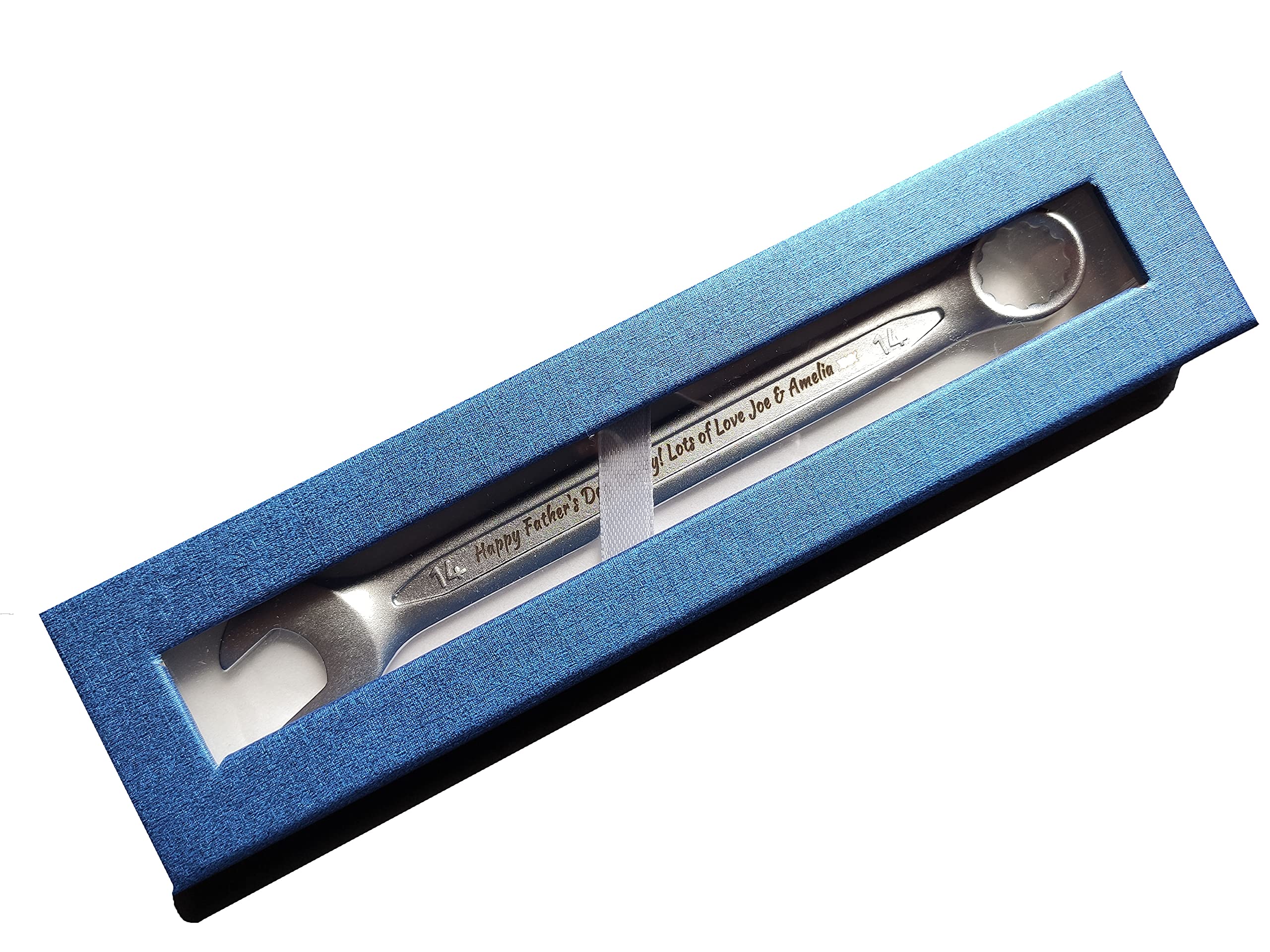PerGift UK Personalised Engraved Combination Wrench Spanner Key 14MM - Unique Birthday, Anniversary, Retirement, Wedding, Graduation, Fathers Day Gift Idea
