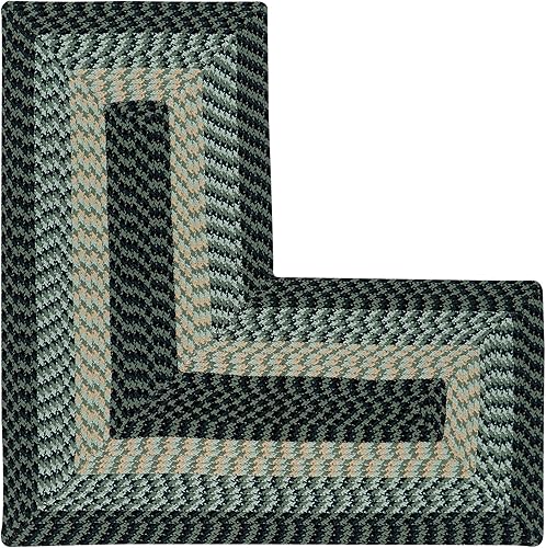 Vista 43 de Alfombra reversible resistente al moho y a las manchas de la colección Better Trends Alpine Braid, duradera y resistente a las manchas, 100% Borgoña