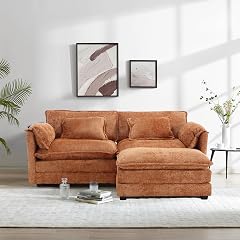 Modern 77 L Shaped Sectional Sofa Cloud Couch Chenille Comfy Boucle Modular loveseat Sofa Upholstery Sofa with Ottoman