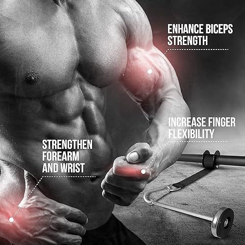 Miniatura 7 de Yes4All Wrist and Forearm Blaster - Wrist Roller & Forearm Roller for Training, Workout - WristArm Blaster - Fit 1-inch Standard & 2-inch Olympic