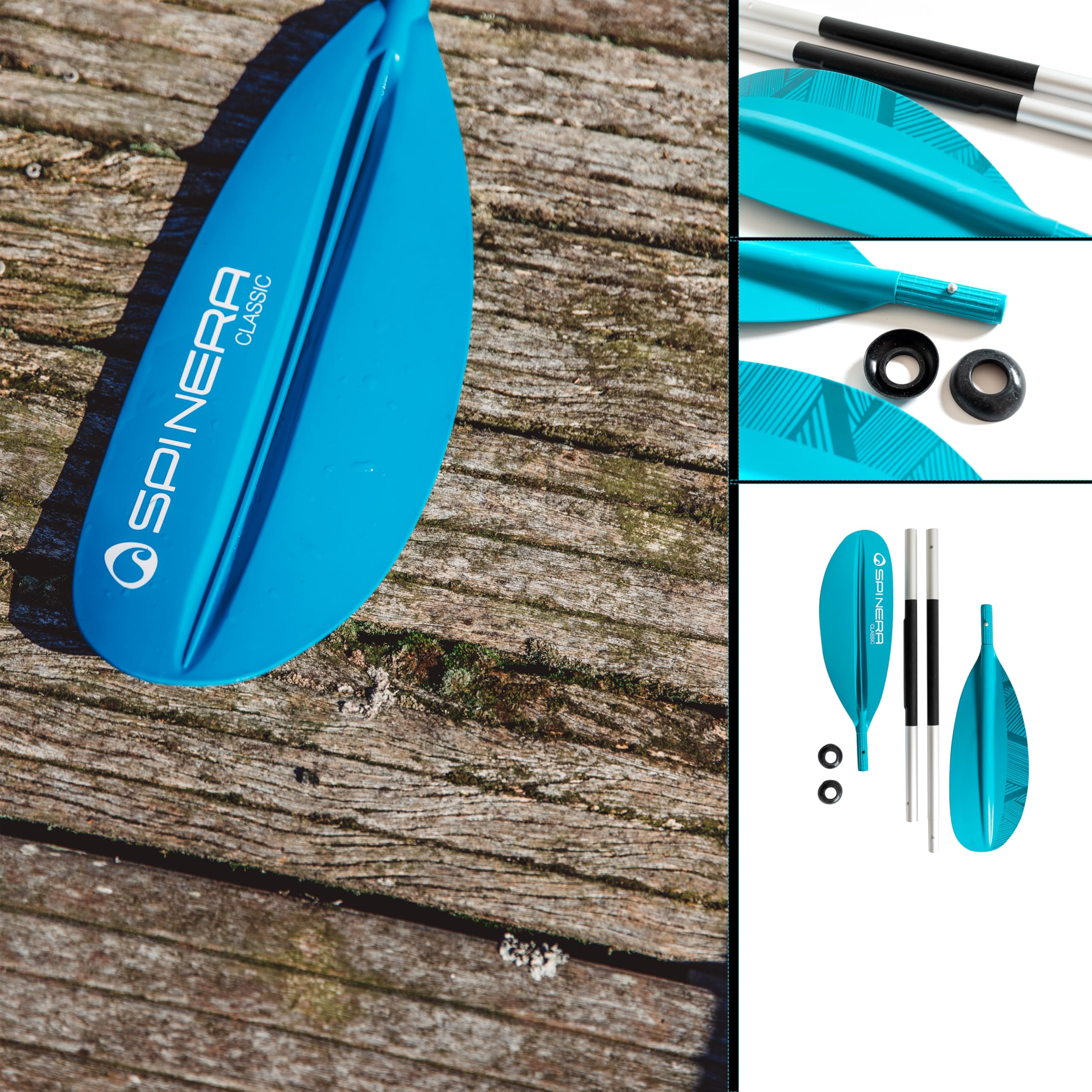 Pagaia Spinera Classic Alu Per Kayak 4 Pezzi 230 Cm: Leggera In Alluminio E Plastica, Smontabile E Facile Da Trasportare. - 2