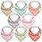 KeaBabies 8-Pack Bandana Bibs for Baby Girls, Boys - Organic Cotton Baby Bibs for Drooling & Teething Newborn, Toddler, Infant 0-36 months, Extra Soft, Absorbent Cloth with Snaps (Muted Pastel/Quin)