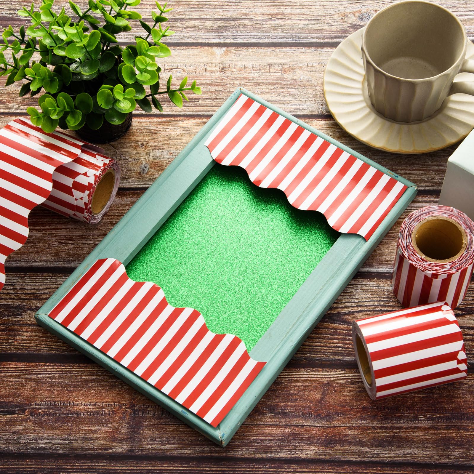 3 Rollen Rote-weiße Pinnwand-Bordüre – Je 10m, 7.6cm Breit, Für Klassenzimmer & Weihnachtsdeko