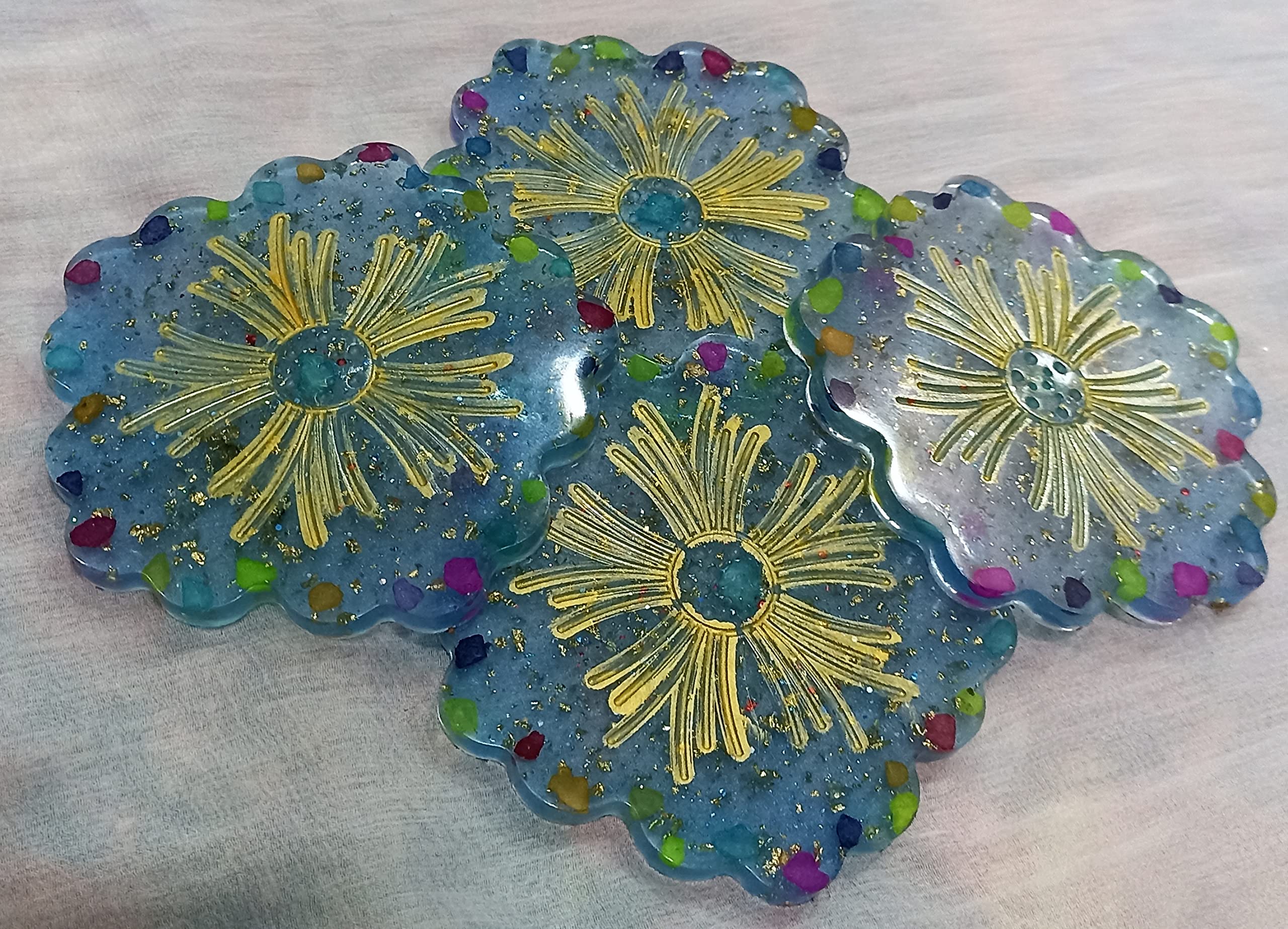 UDS Beautiful Resin Coaster for Gift Set of 4 (4)