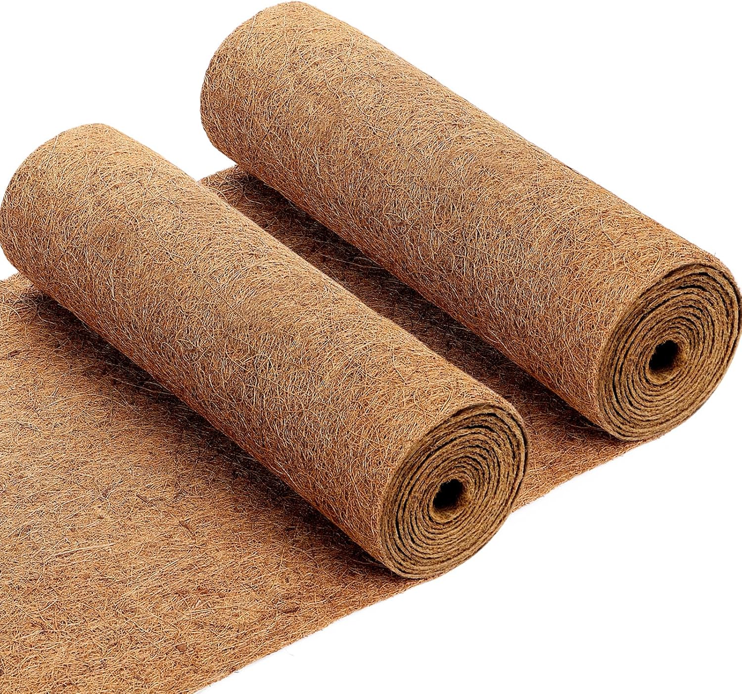 Ysglory 2 Rolls Coconut Liners for Planters 16x118 Natural Coco Fiber Coir Liner Roll Coconut Fiber Pad for Hanging Baskets Planters DIY Moss Pole Pet Reptile Carpet or Mat