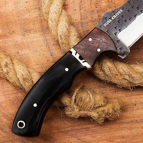 Miniatura 3 de SUSA KNIVES Cuchillo de rastreador de acero D2 hecho a mano con mango de Micarta, cuchillo de supervivencia, cuchillo de campamento, cuchillo
