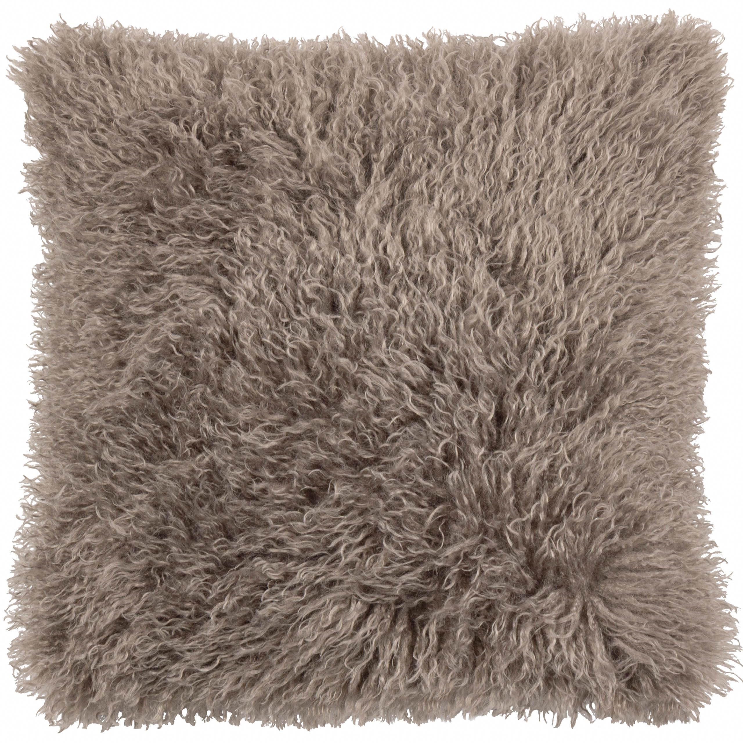 furn. Rowan Cushion Cover – Soft Faux Fur Mongolian Style Decorative Cushion with Velvet Reverse (Mocha - 50x50cm)