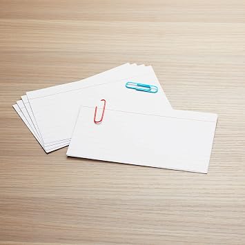 AmazonBasics Heavy Weight Ruled Index Cards, White, 3x5-Inch, 100-Count