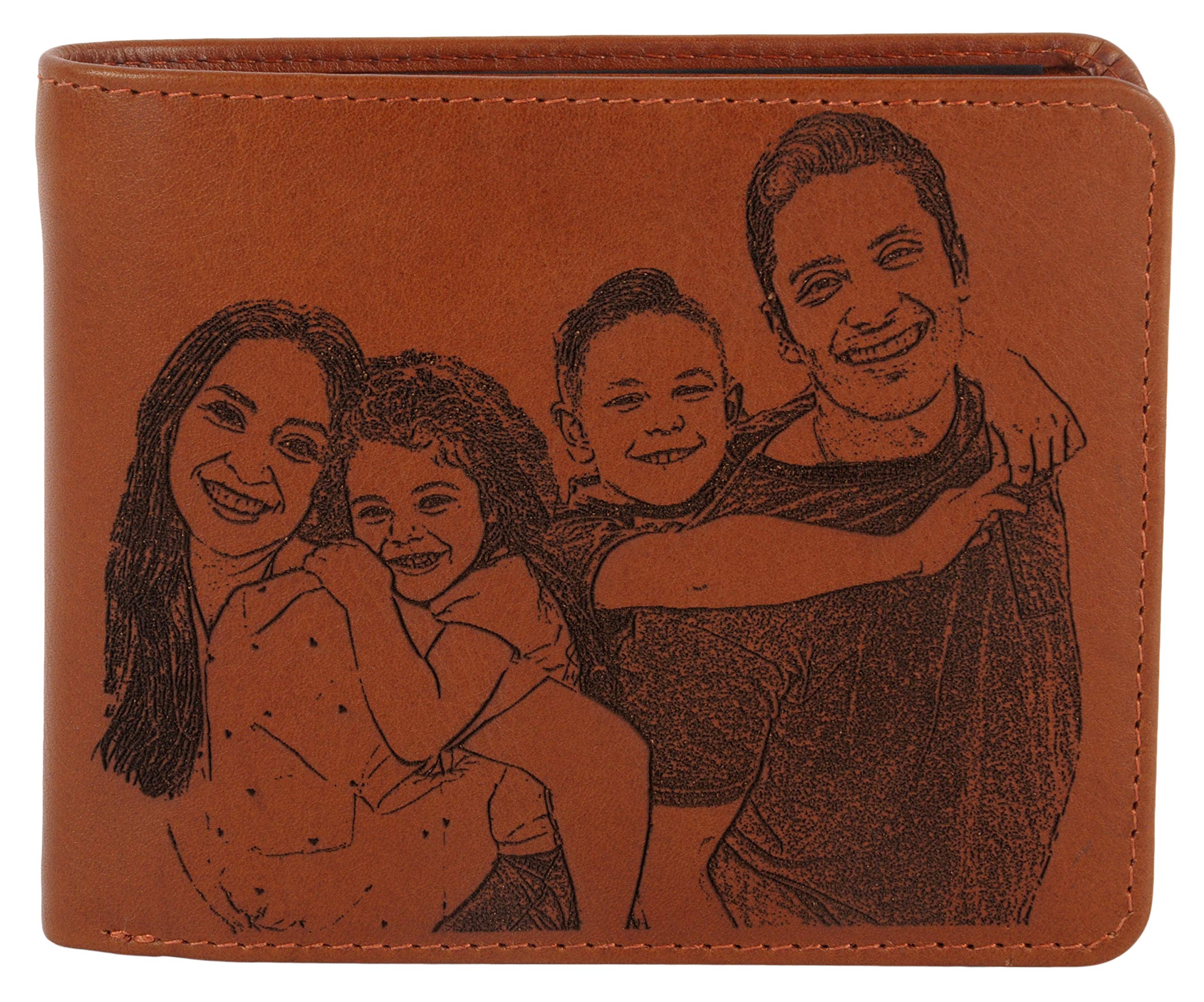 Personalized Men's Wallet with Photo Engraving | Finest Handcrafted Leather Wallet | RFID-Protected Leather Wallet | Brown-image-47