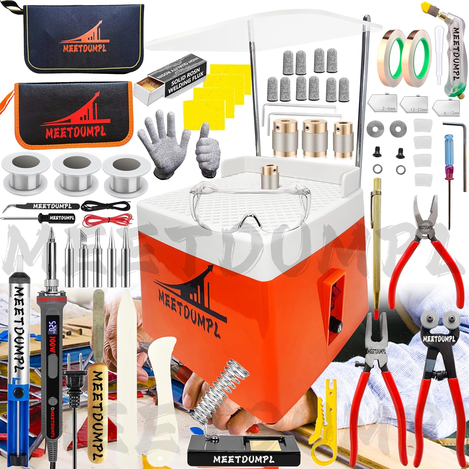 Stained Glass Kit，Stained Glass Kits for Adults，Glass Grinder，Stained Glass Grinder，5/8" + 1" Diamond Grinder Bit,100W Soldering Iron Kit,Glass Cutter Tool Kit（Patent has been registered）(7)