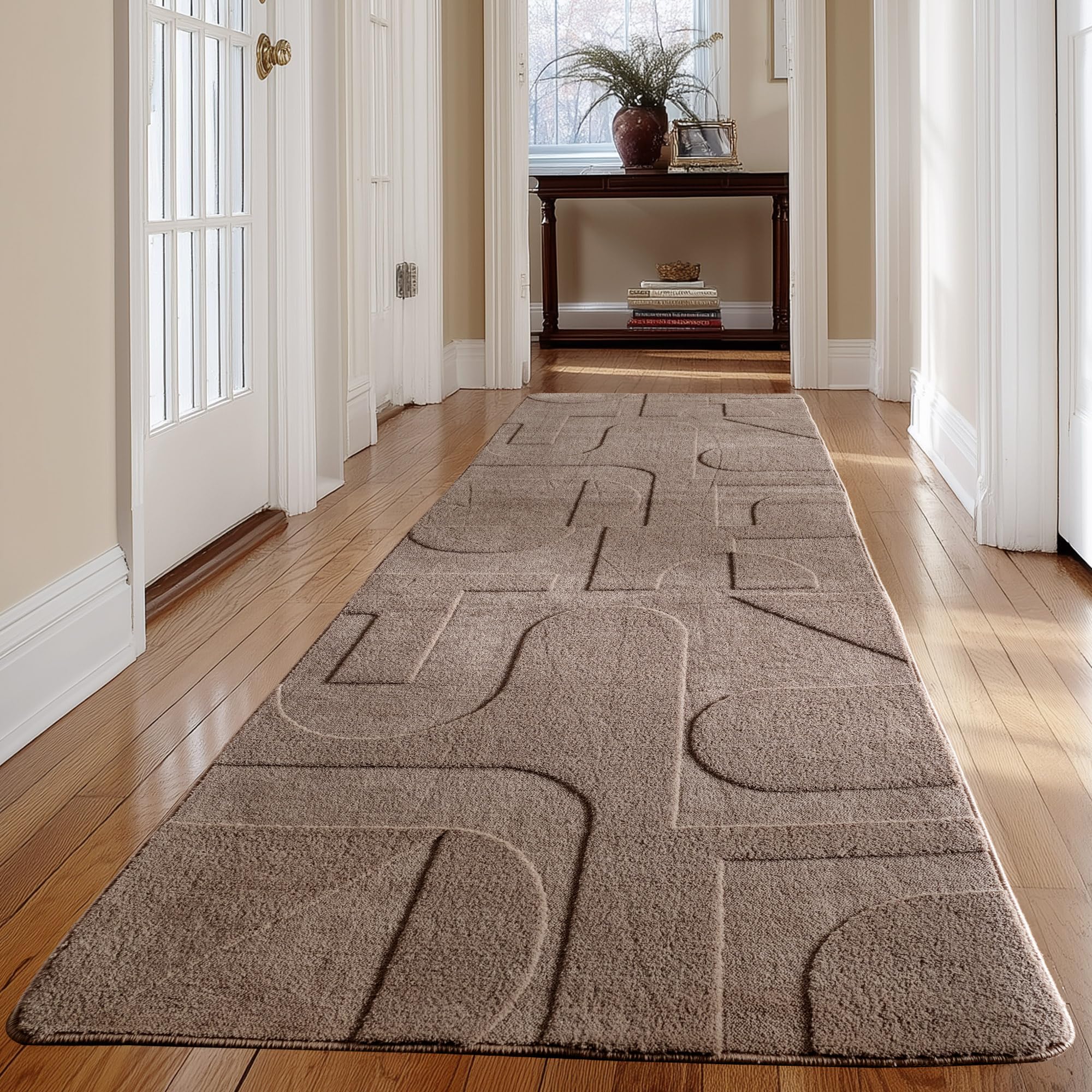 Carpetsale24 Boho Teppich Weicher Skandinavischer Kurzflor mit 3D-Effekt, Waschbar & Pflegeleicht, Moderner Teppich für Wohnzimmer, Esszimmer oder Schlafzimmer