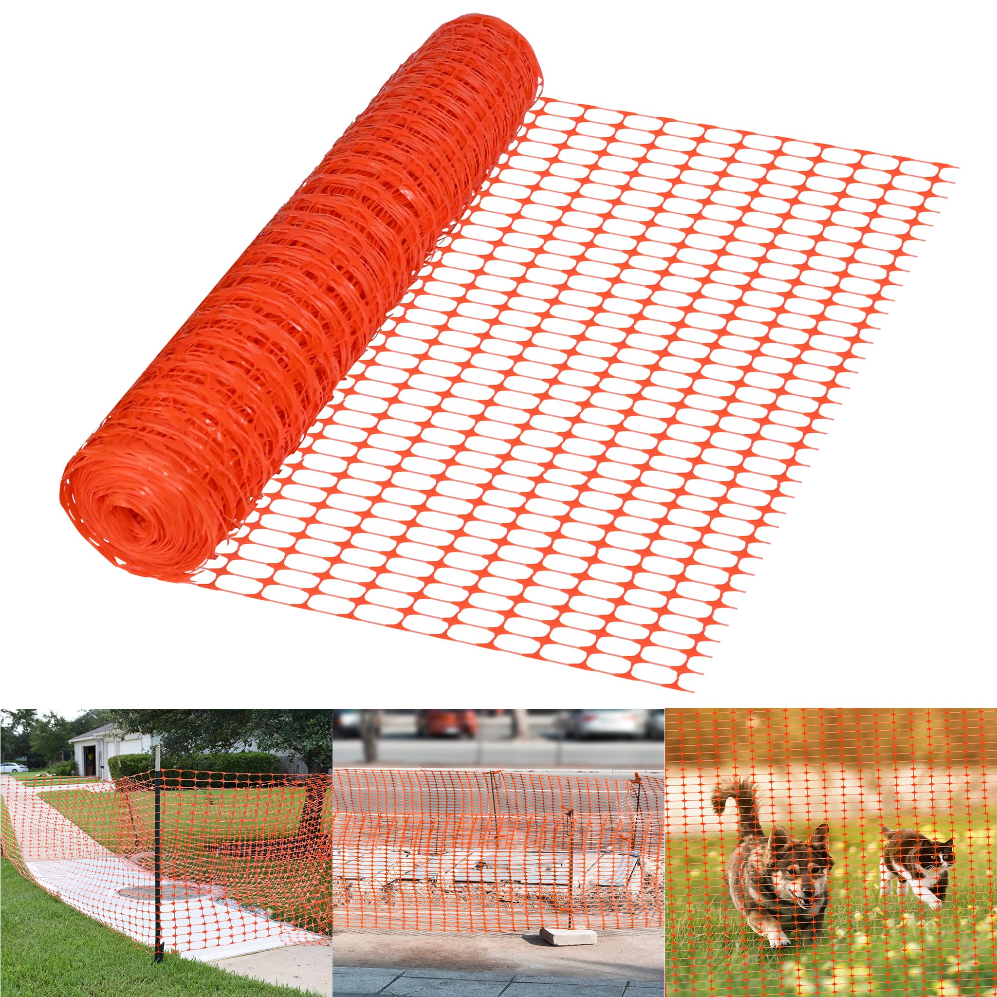 YRHome 1 x 50 m di recinzione in plastica arancione, per cantieri, per giardino, campeggio