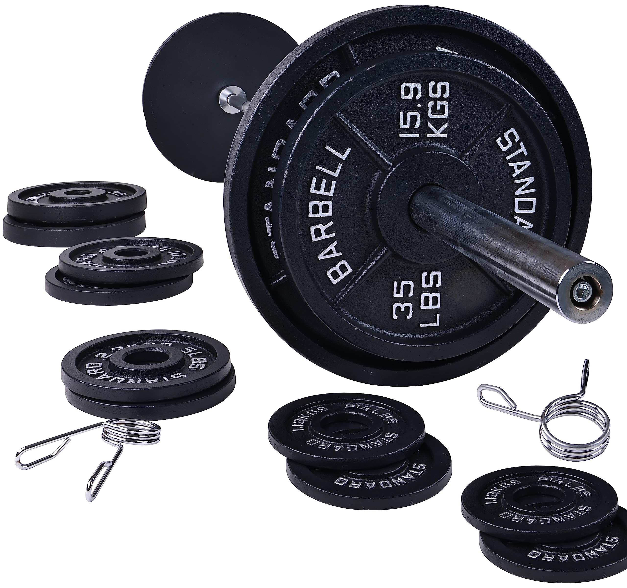 Signature Fitness Cast Iron Olympic Weight Set