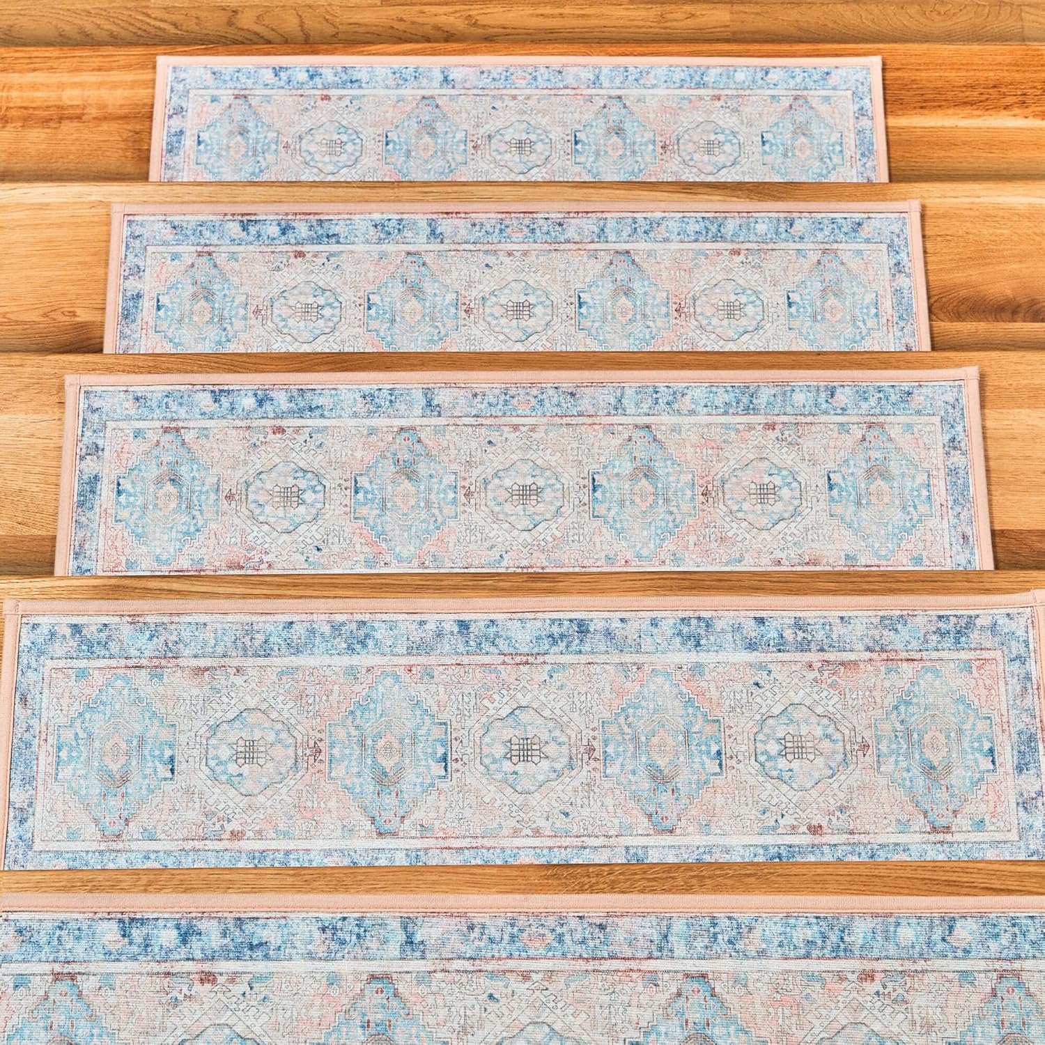 Carpet Stair Treads Non-Slip Blue – 9”x30” (15-Pack) Runners for Wooden Steps