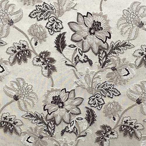Decora Furnishings The Yard - Lujosa tela jacquard con diseño floral vintage para tapicería, tratamientos de ventanas y manualidades, 54 pulgadas de