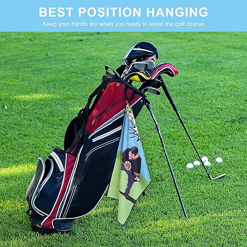 Miniatura 6 de DUNGGLE Toalla de golf de 3 piezas, divertido juego de limpieza para palos de golf con clip, regalos divertidos para fanáticos del golf