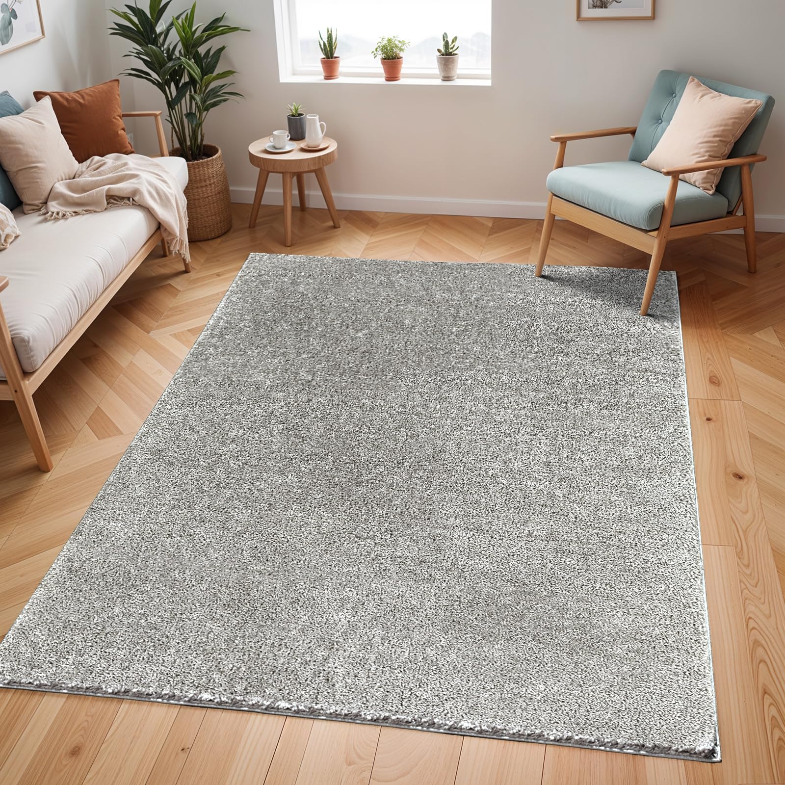 Livabliss Shaggy Rug Shaggy Rug - Modern Berber Rug Living Room 140x200 cm, Soft Shaggy Rugs for Bedroom - Neutral Boho Fluffy Rug, Easy Care Plush Thick Pile - Large Rug, Dark Grey Rug
