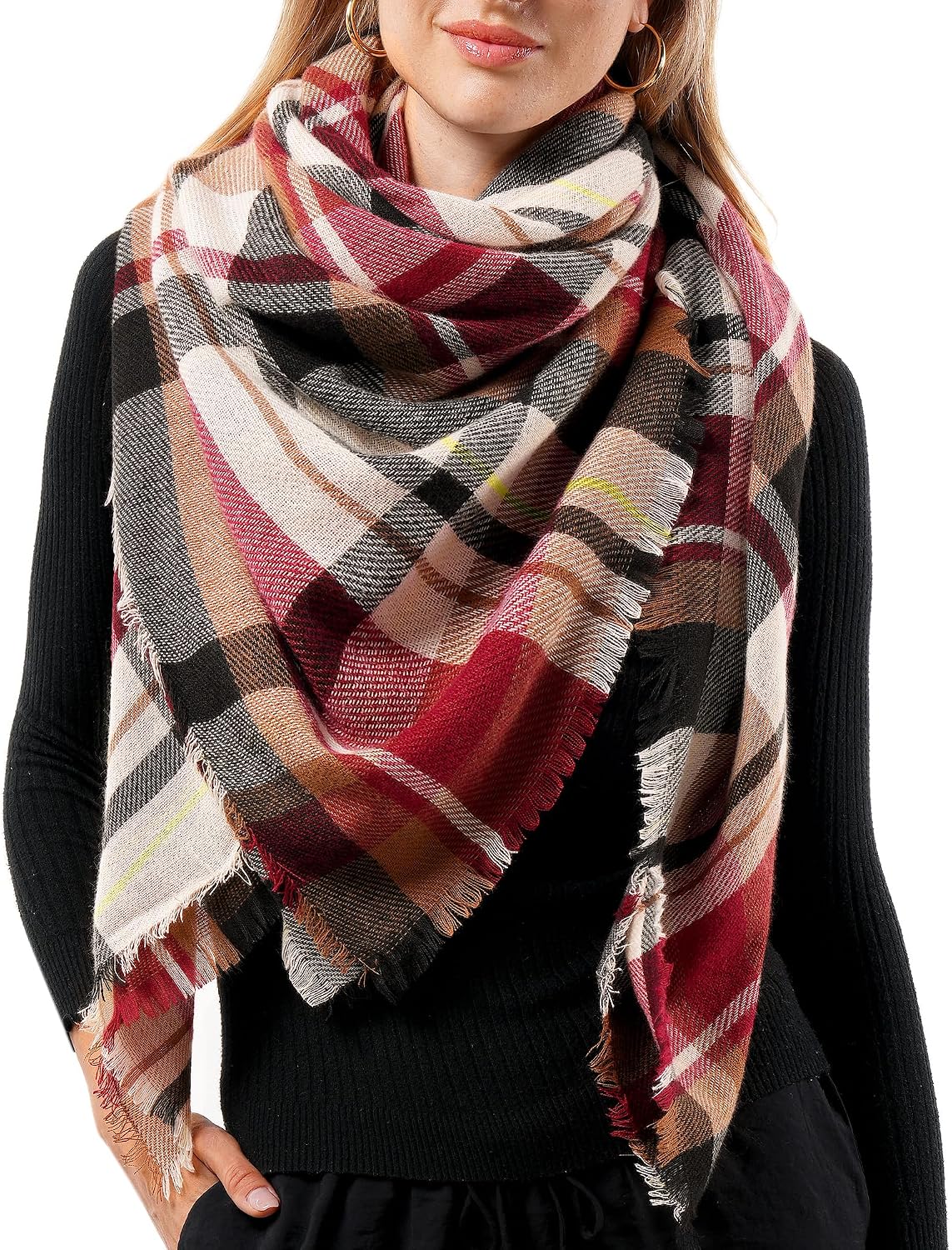 FURTALK Scarf for Women Plaid Soft Shawl Wraps Fall Winter Blanket Womens Scarves