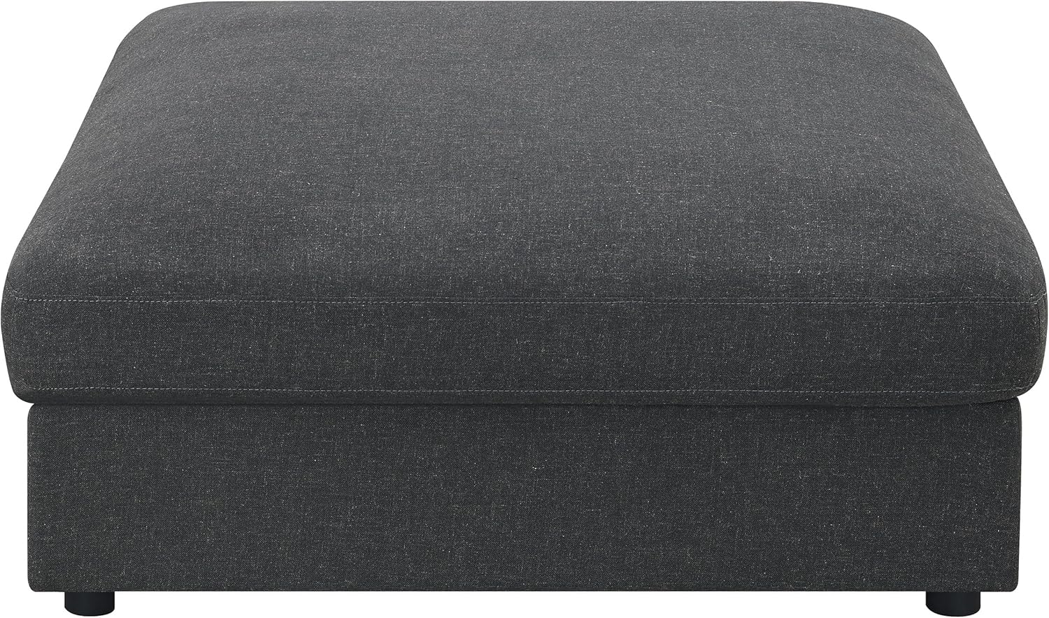 Coaster Home Furnishings - Serene - Fabric - Upholstered Square Ottoman with Tufted Top, Soft Contours and Modular Design for Seating - Living Room - 41-Inch - Charcoal - 551326