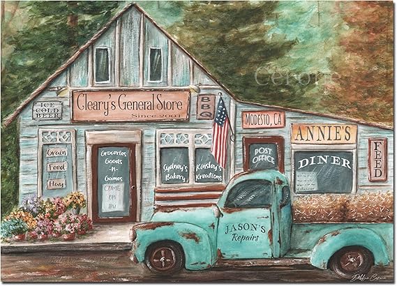 Personalized Rustic Pickup Truck Farmhouse Kitchen Canvas Wall Art