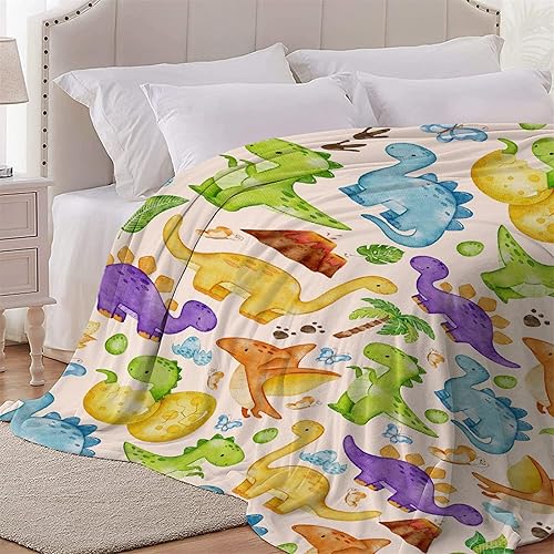Vista 14 de Manta Personalizada con Nombre de Dinosaurio Regalos Personalizados Mantas de Franela Súper Suaves y Ligeras Manta para Niños, Adultos, Adecuada