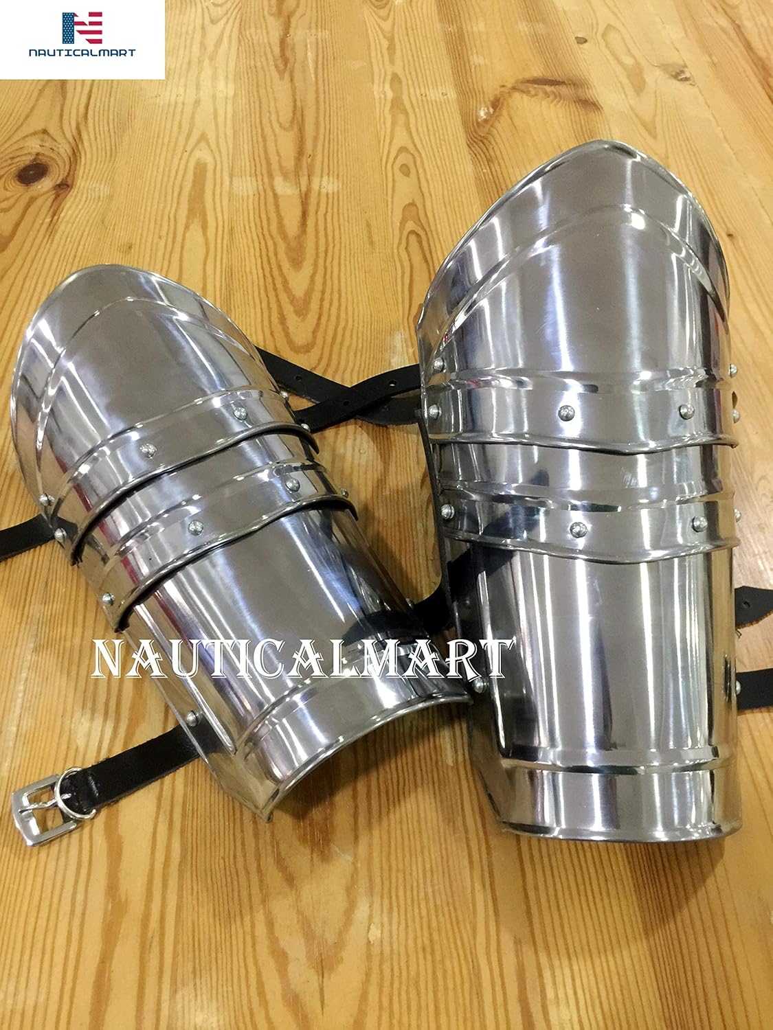 NauticalMart Medieval Type D Steel Plate Armor Arm Bracer Set LARP Cosplay