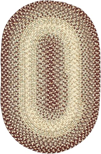 Miniatura 10 de Super Area Rugs Braided Rugs Farmhouse - Alfombra trenzada Ridgewood para sala de estar, reversible, lavable, fabricada en Estados Unidos, color