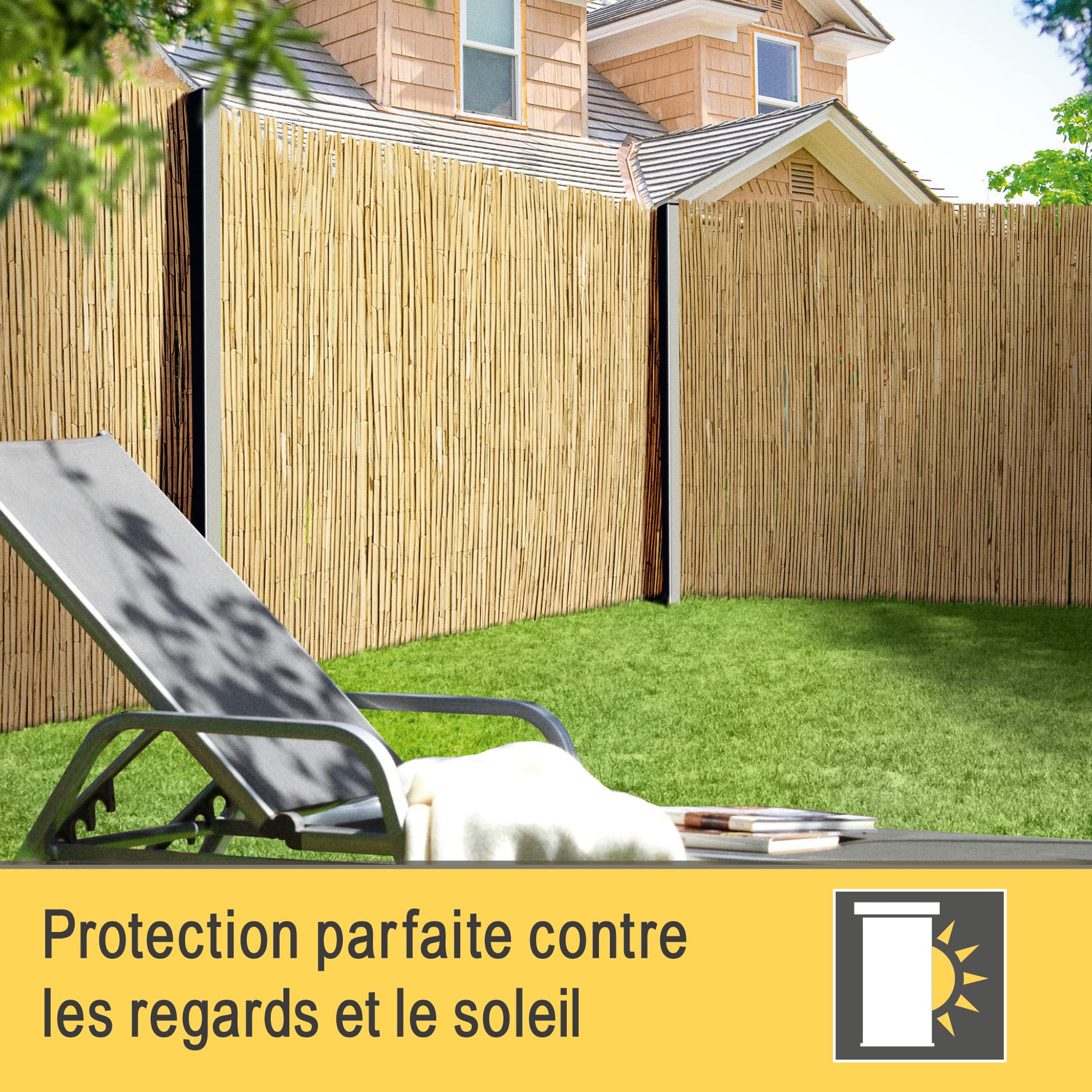SolVision S36 Canisse Brise Vue en Roseau Nature 140x600 cm Brise-Vent Jardin Terrasse