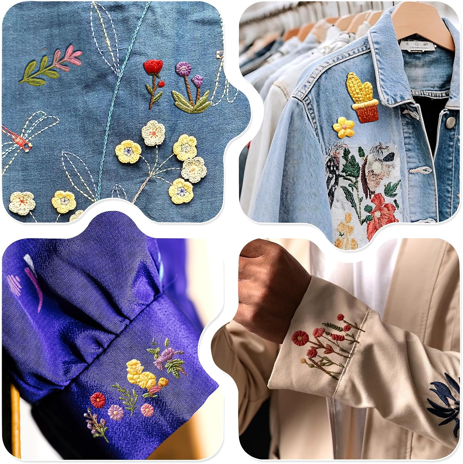 72PCS Water Soluble Embroidery Patterns, Stick and Stitch Embroidery Paper | Wash Away Wildflower Hand Sewing Patterns Dissolvable Transfer Embroider Pattern Flower Daisy Designs for Jean Bag T-Shirt