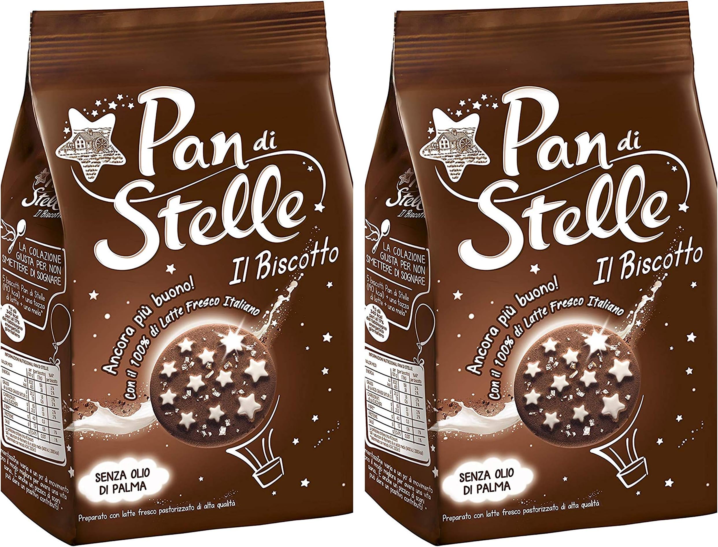 Mulino Bianco Biscuit with Cocoa , Hazelnuts 12.3 oz (350g) From Italy Pack of 2