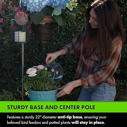 Miniatura 5 de Yard Butler YT-- Jardín colgante de árbol de 5 yardas tres ganchos de pastor para colgar plantas en exteriores o interiores dos soportes circulares