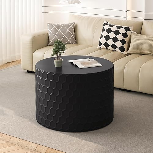 Miniatura 67 de kevinplus Juego de 2 mesas auxiliares pequeñas blancas para sala de estar, mesa auxiliar redonda de madera para dormitorio, oficina, sin montaje