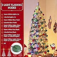 Vista 118 de Yaheetech 7.5ft Pre-lit Spruce Artificial Christmas Tree Snow Flocked Hinges Tree with 550 Multicolor LED Lights & 1284 Branch Tips & Metal Stand