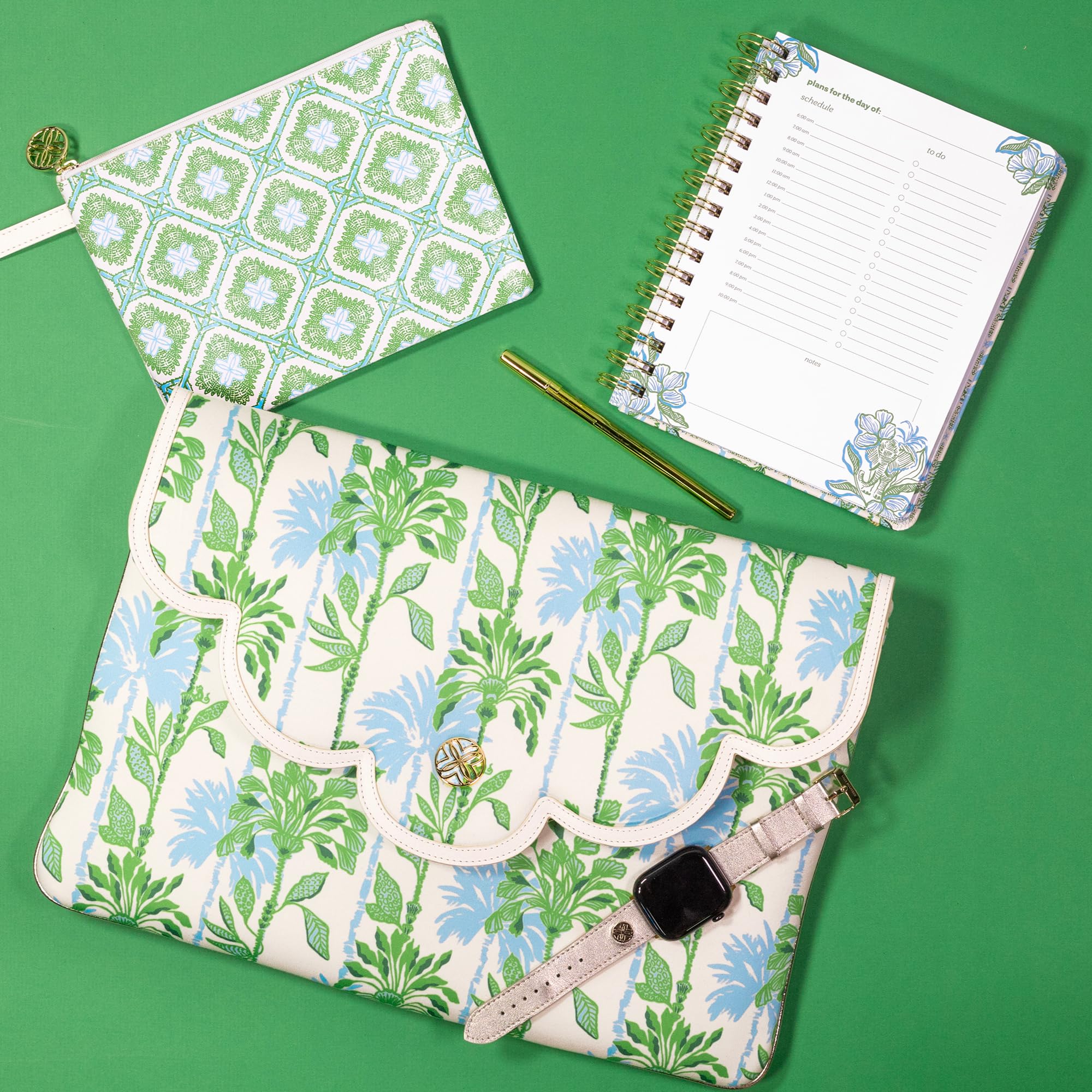 Lilly Pulitzer Undatierter To-Do-Planer, Hardcover-Tagesplaner, persönlicher Organizer mit Stundenplänen und Notizseiten (Swayin in the Breeze)