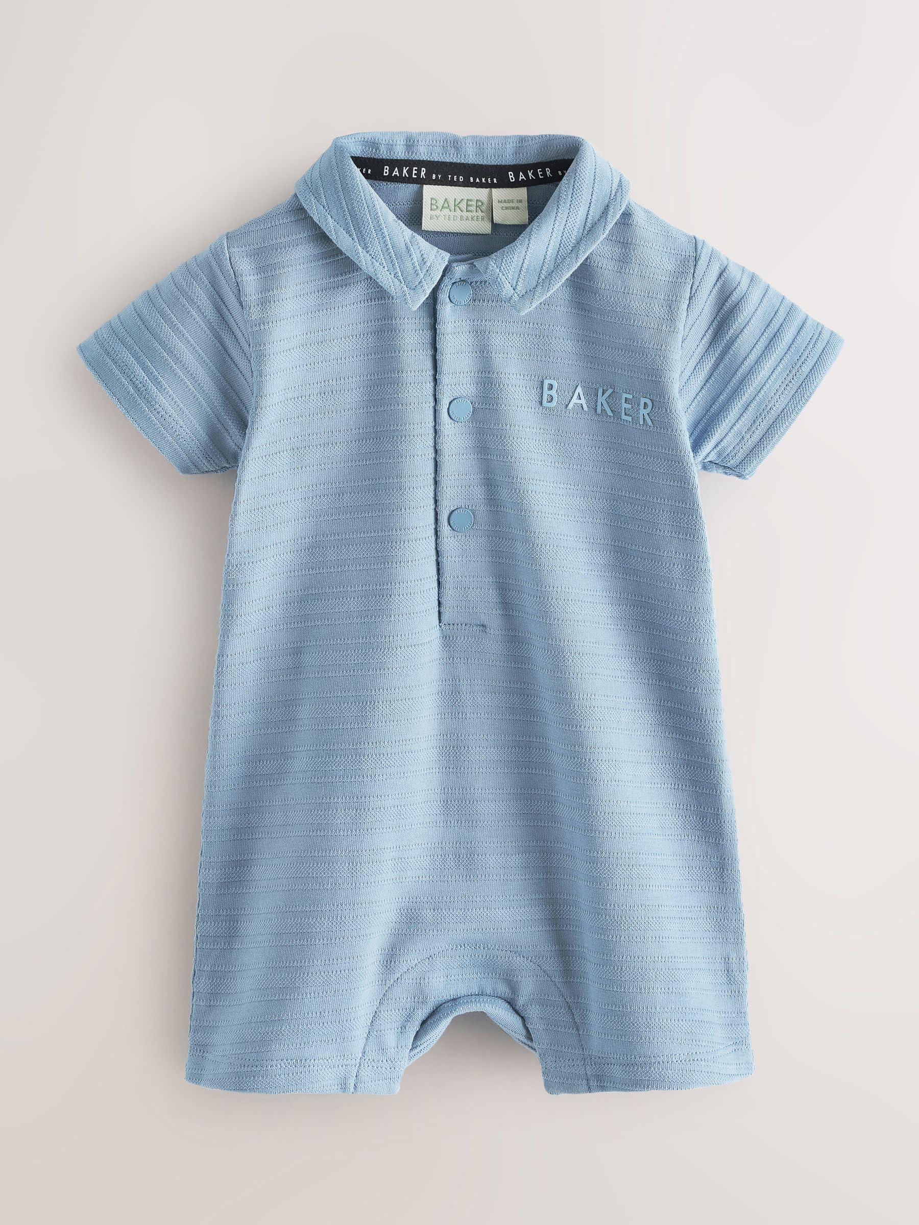 Noworodki chłopcy Zestaw 2 teksturowanych niebieskich pajacyków Baker by Ted Baker
