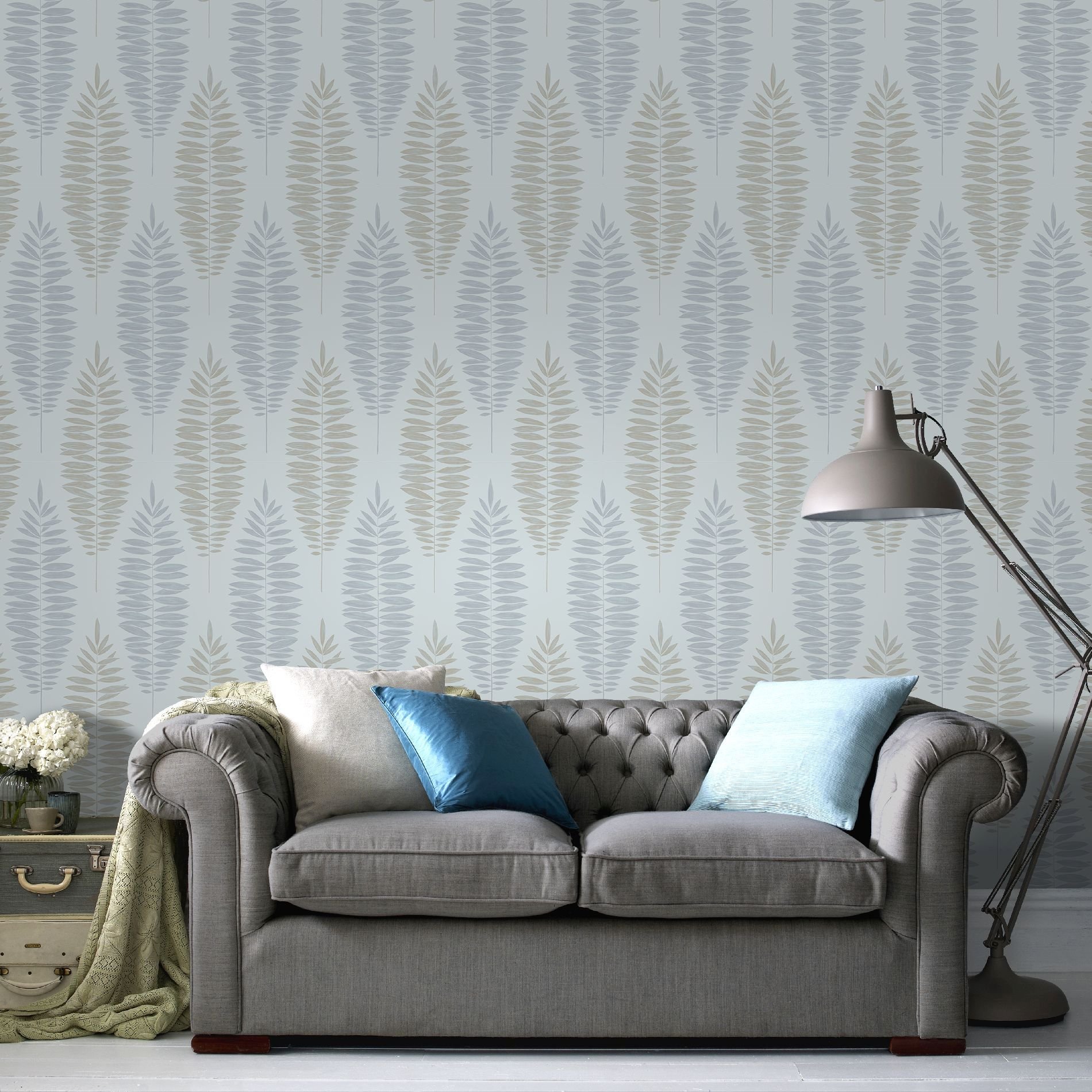 Boutique Duck Egg Lucia Wallpaper