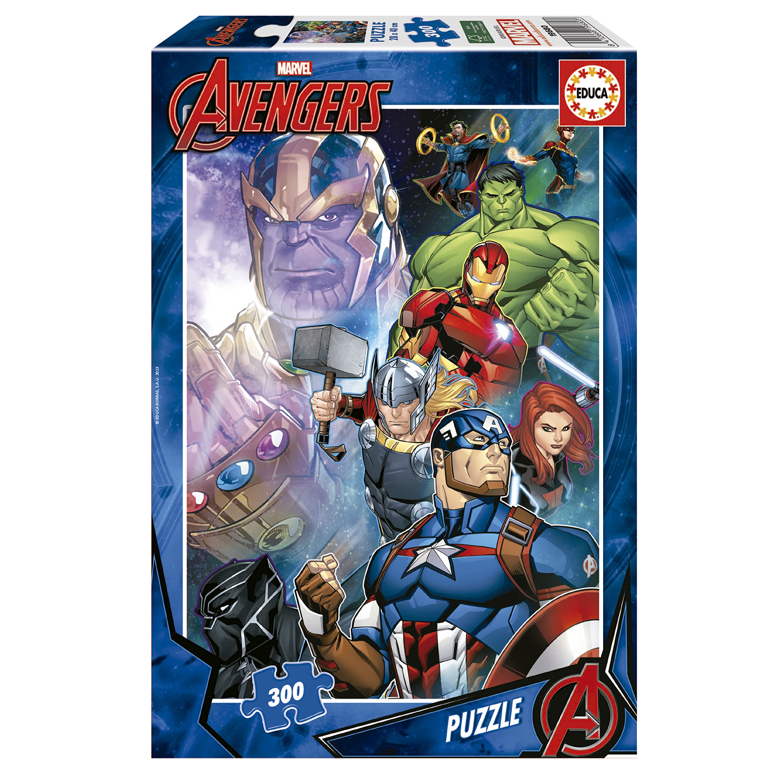 Educa - Kinderpuzzle Avengers | 300 Teile Puzzle | Marvel Superhelden, Comic Kinderpuzzle Kinder | ab 6 Jahren (19680)