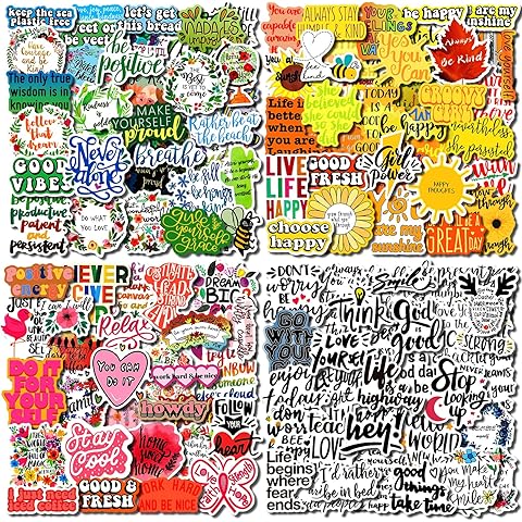 200Pcs Motivational Stickers, Inspirational Quote Stickers for Adults Students Teachers Employees, Vinyl Cute Decals for Water Bottles Laptop Scrapbook