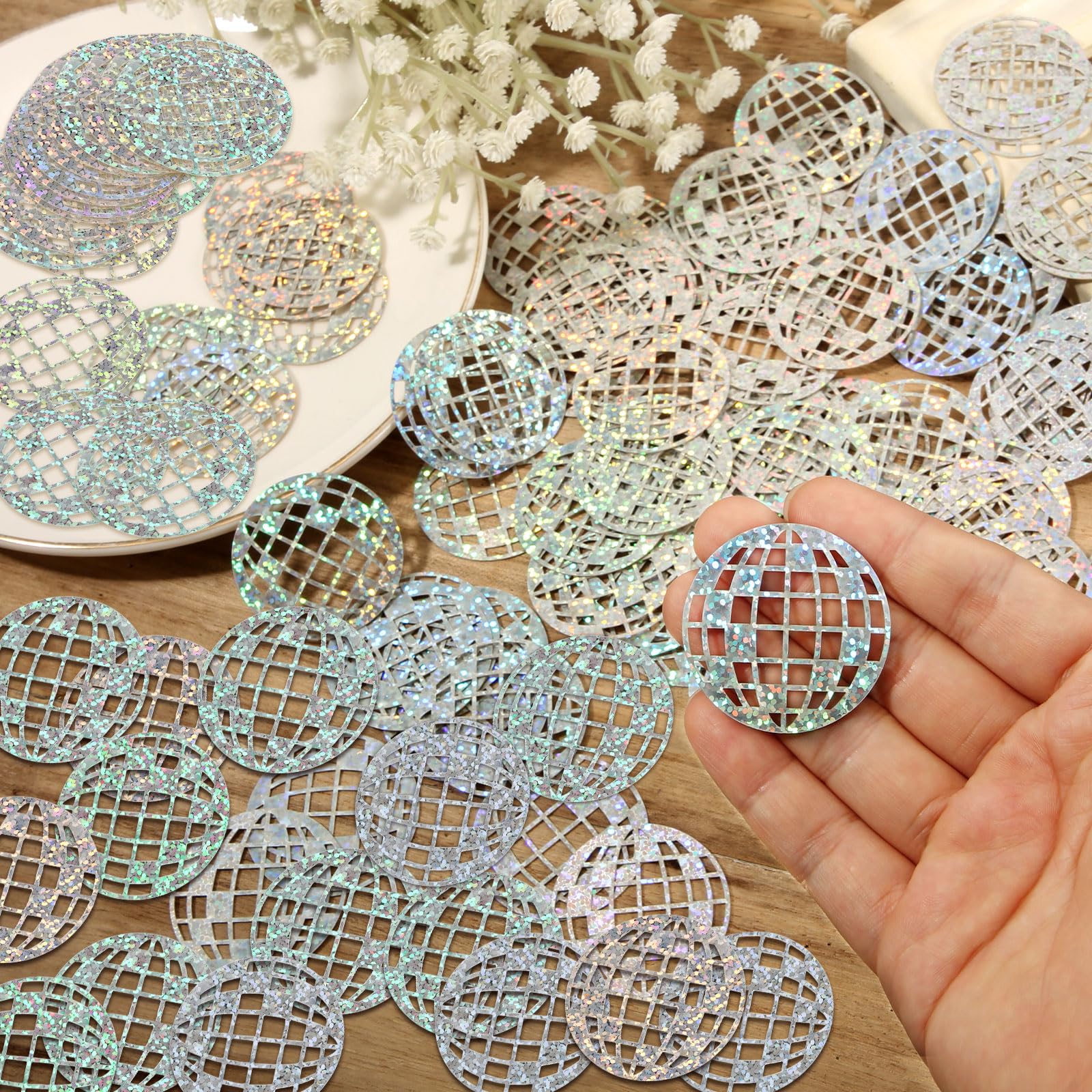 200uds Confeti De Mesa De Bola De Discoteca Con Purpurina, Decoraciones