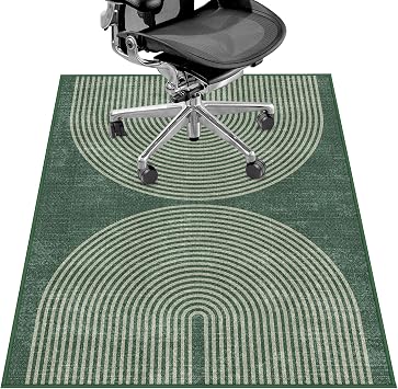 Office Chair Mat for Hardwood Floor&Tile Floor,36"X 48"-Geo Green | Heavy Duty Desk Chair Mat for Hard Floors,Under Desk Rug for Rolling Computer Chair,Anti Slip,Low Pile Carpet Floor