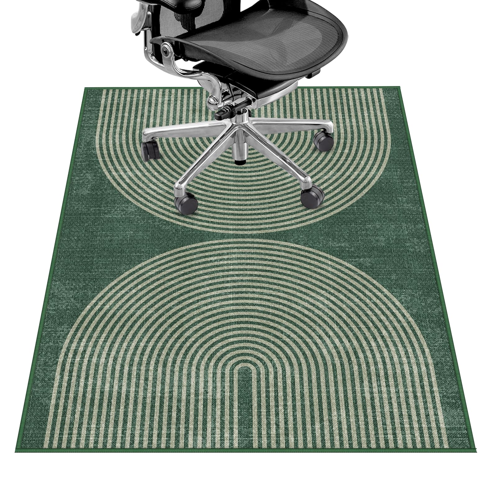 Office Chair Mat for Hardwood Floor&Tile Floor,36"X 48" Heavy Duty Desk Chair Mat for Hard Floors,Under Desk Rug for Rolling Computer Chair,Anti Slip,Low Pile Carpet Floor-Geo Green