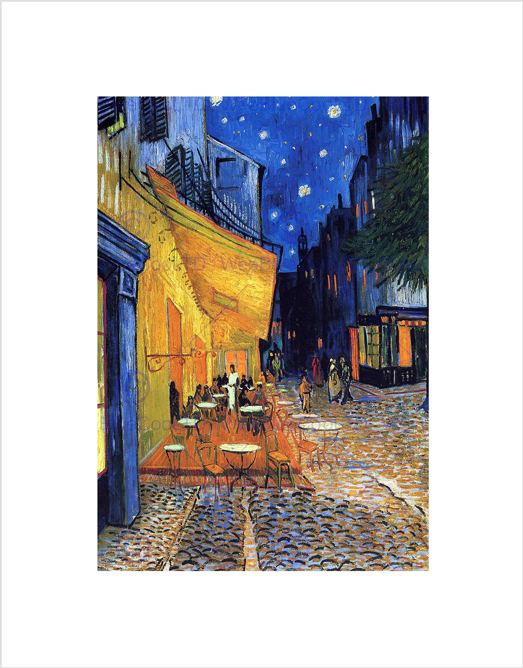 Wee Blue Coo VAN GOGH CAFE TERRACE PLACE DU FORUM ARLES 1888 OLD ART PRINT B12X2024