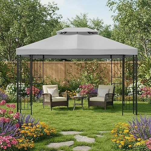 Miniatura 2 de Garden Winds Cubierta superior de repuesto RipLock 350 reforzada compatible con fácil montaje de 10 x 12 pies, modelo MSD236247917053 - Gris pizarra