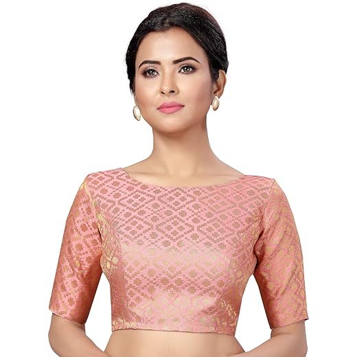 Brocade Elbow Length Sleeves Saree Blouse