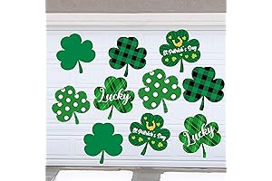 Crtiin Green Shamrock Garage Door Magnets for St. Patrick's Day Decor