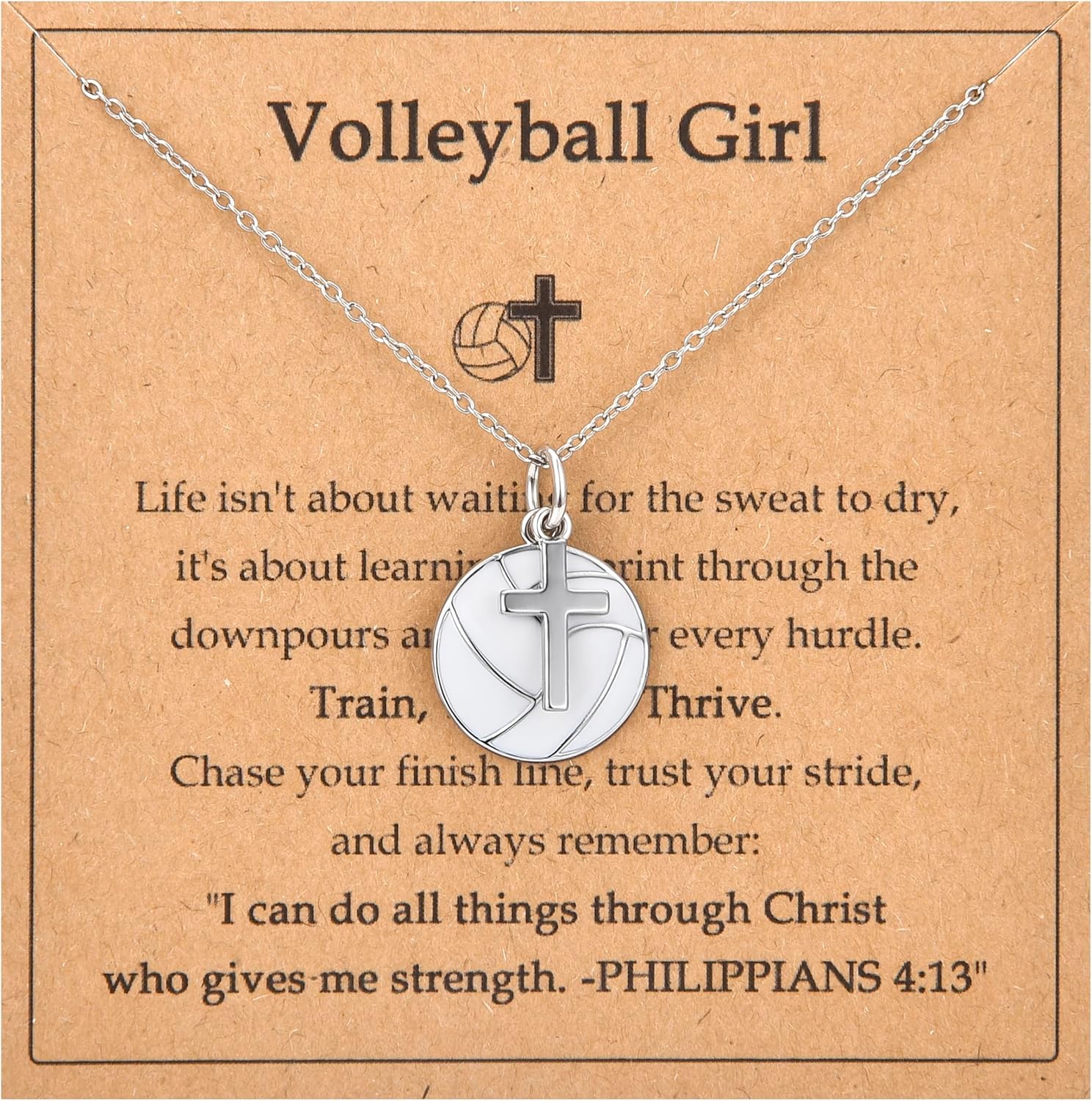 Softball Soccer Volleyball Basketball Baseball Necklace for Girls, Teen Girl Trendy Sports Stuff Accessories Cross Neckalce Jewelry Birthday Christmas Valentines Easter Baptism Graduation Gifts