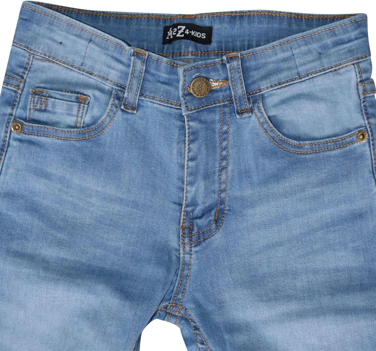 A2Z 4 Kids Faded Light Blue Denim Jeans Comfort Stretch Skinny Pants Trousers Lightweight Trendy Summer Boys Age 5-13 Years
