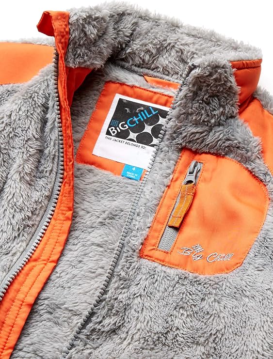 Big Chill Big Boy's Lightweight Wubby Jacket Outerwear, Grey, 14/16