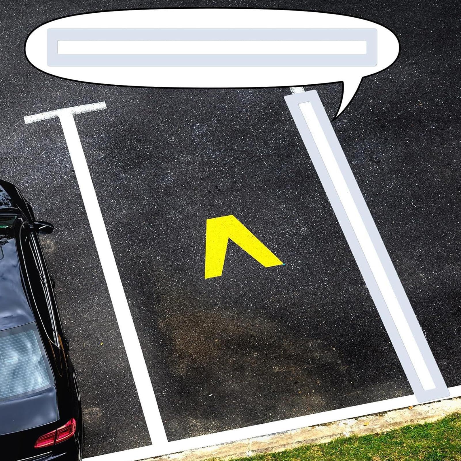 Stencil per linea di parcheggio 4 x 92 pollici – pieghevole in silicone riutilizzabile con spruzzatore per dipingere parcheggio e linee marciapiedi su asfalto, cemento e pavimentazione